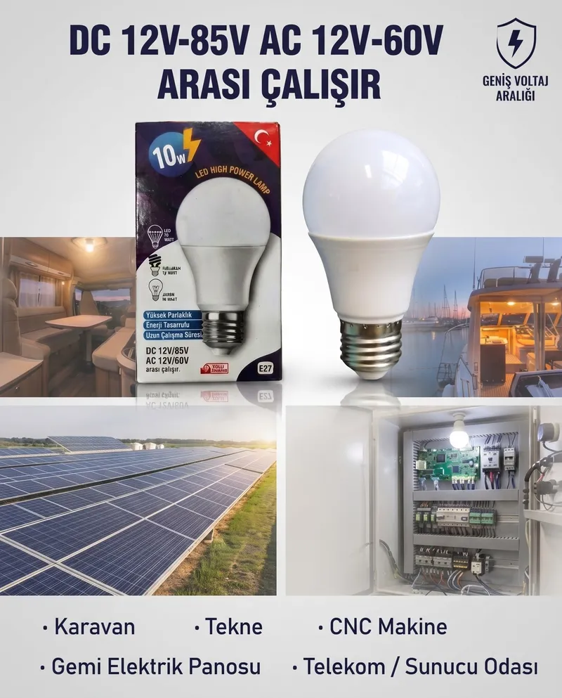 10W geniş voltaj LED ampul, E27 duy